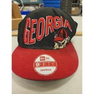 New Era 9FIFTY Georgia Bulldogs Hat NCAA College Football Cap Red Black Snapback